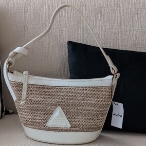 ALDO Tan and Cream Woven Shoulder Bag